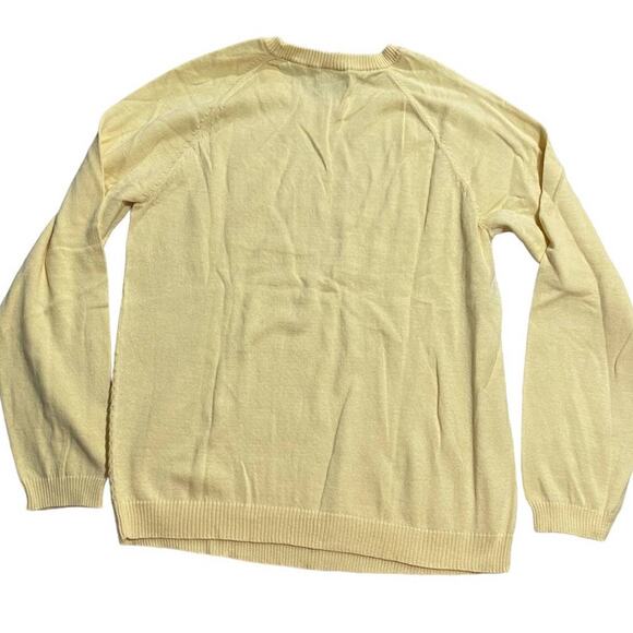 Blair Women's Size Small Crew Neck Long Sleeve Woven Pullover Knit Top Yellow - Picture 6 of 11
